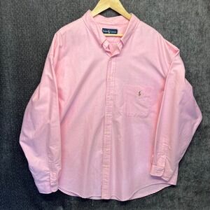 Ralph Lauren Oxford Shirt Mens 3XLT Pink Long Sleeve Button Down Pony Logo
